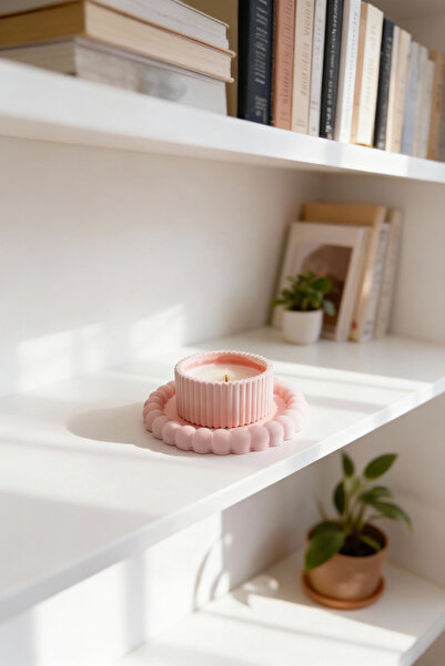 Ftrk Store Japon Kiraz Çiçeği Kokulu Mum, Özel Tepsili Soya Wax Doğal Dekorat...