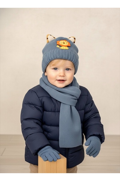 eradkids Organic Cotton Winter Beanie Scarf Gloves Set of 3 – Baby Boy (1-4 Y...