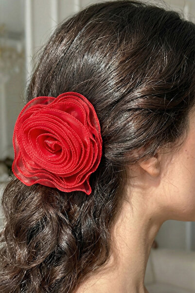 Modex Організована тюлева червона троянда з автоматичною застібкою (розмір: 15 см)