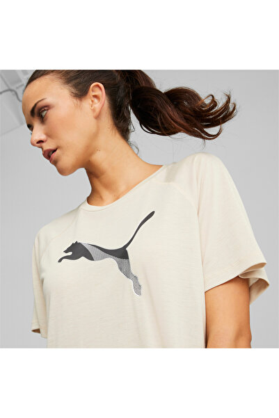 Puma Womens EVOSTRIPE T-Shirt - Beige
