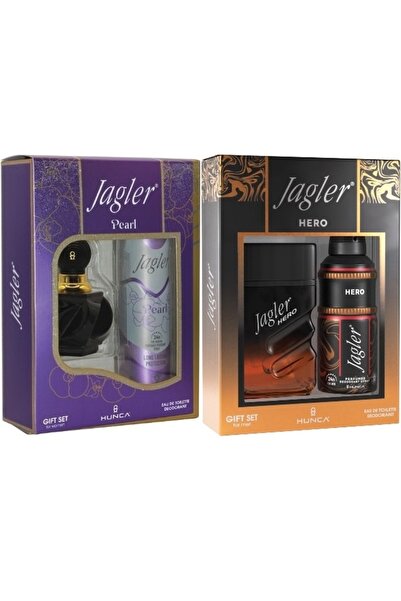 Jagler Parfüm Seti (Karma Set) Kadın 60ML Pearl + Deodorant / Erkek 90ML Hero...