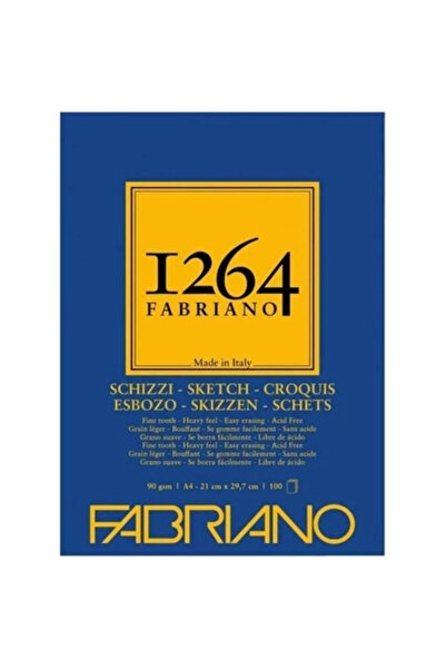 Fabriano 1264 ورق رسم، دفتر رسم 90 جرام. 120 يو بي. ل. حلزوني A4