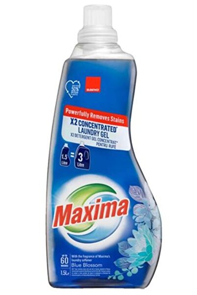 Sano Detergent Gel Concentrat Pentru Rufe Maxima Blue Blossom, 60 Spalari, 1.5 L