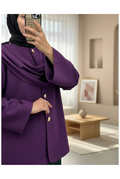 HİJABAYA Χειμερινό μπουφάν από τσόχα με λεπτομέρεια σάλι