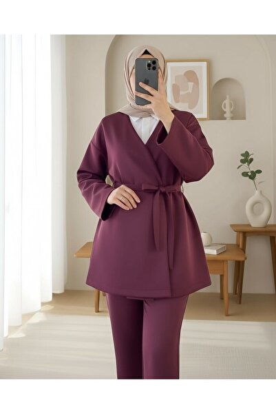 HİJABAYA Κιμονό σκουμπά με λαιμόκοψη σε σχήμα V με ζώνη στη μέση