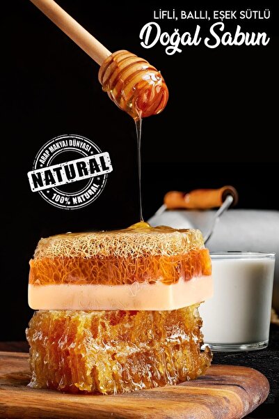 Arap Makyaj Dünyası Lifli Ballı Eşek Sütlü El Yapımı Sabun 120 Gr - Eşşek Sütlü