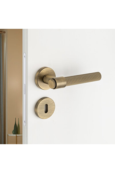 System Axel-l Antik - Oda Tipi Rozetli Kapı Kolu - Hha212ro12n Abm