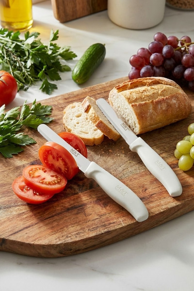 Rooc 3'lü Ultra Keskin Tırtıklı Beyaz Bıçak Seti, 22 Cm %100 Garantili Paslan...