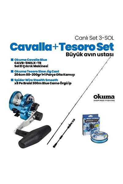 Okuma Tesoro Slow Jig Tetikli 204cm Kamış - Cavalla Blue CAVB-5NIILX-TB Sol E...