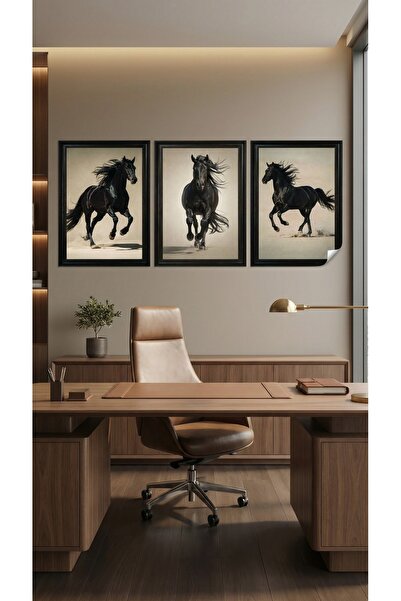 Akıllı Kağıt Statik Tutunma Özellikli Tablo - Poster At Hayvan (Model- 11)