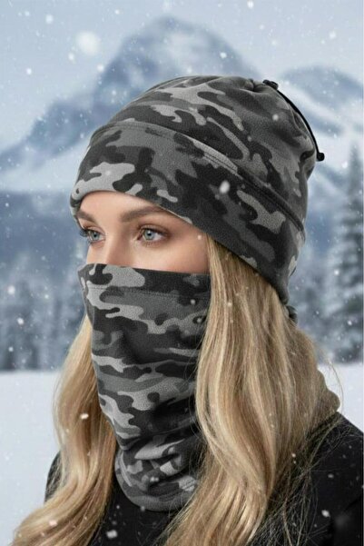 SINGLE SWORD 2 li set Unisex Kışlık Polar Boyunluk & Bere Olan Çok Amaçlı Soğuk Hava Koruması 0//KAM