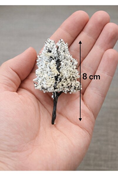 Yerli Beyaz Kar Temalı Ağaç 8 cm – Doğal Görünümlü Dekoratif Teraryum & Sukul...