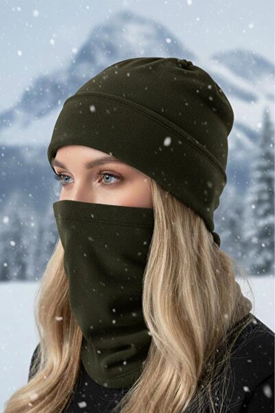 SINGLE SWORD 2 li set Unisex Kışlık Polar Boyunluk & Bere Olan Çok Amaçlı Soğ...