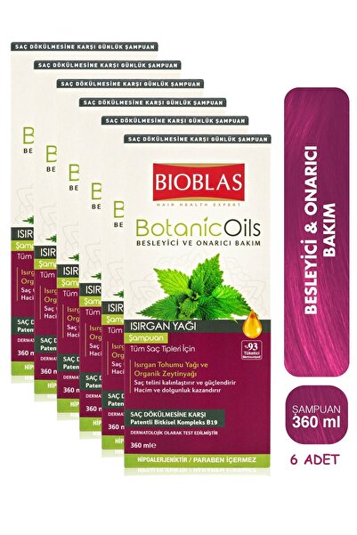 Bioblas Organic Oils Ince & Zayıf Saç Isırgan Şampuan 360 ml 6'lı Set