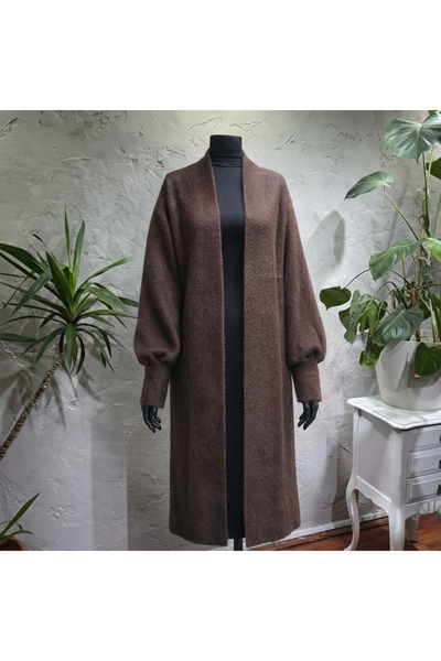 KARSEL Long Loose Bearded Knitwear Cardigan