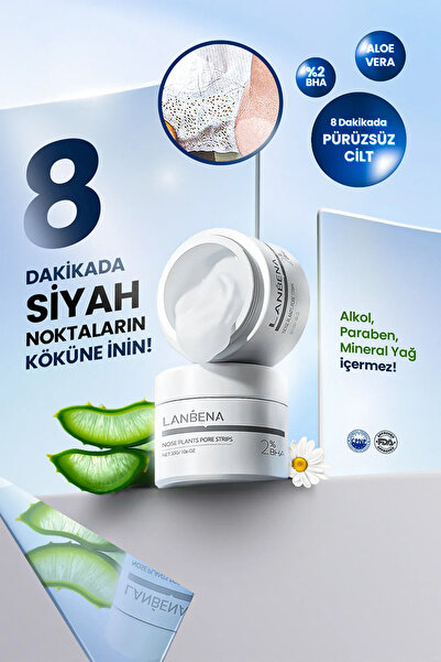 LANBENA Siyah Nokta Maskesi & Siyah Nokta Bandı Nose Plants (60 adet kağıt ile birlikte )