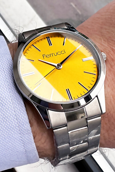 Ferrucci Erkek Kol Saati 3 Atm Su Geçirmez Gümüş Renk Çelik Kordon FRE2004C10