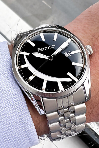 Ferrucci Erkek Kol Saati 3 Atm Su Geçirmez Gümüş Renk Çelik Kordon FRE2044C4