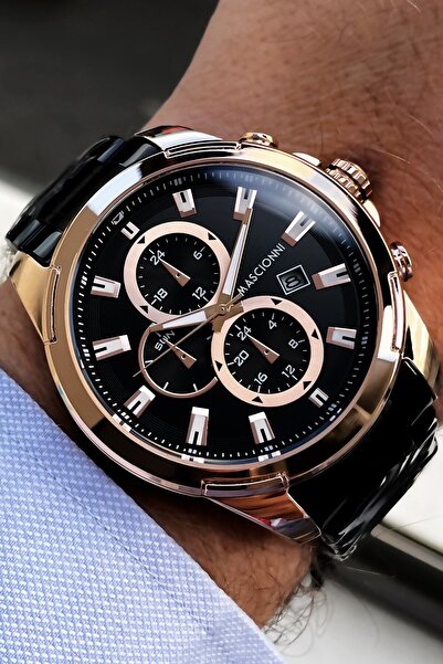 mascionni Erkek Kol Saati 3 Atm Su Geçirmez & Siyah Renk Çelik Kordon Mce2001c2