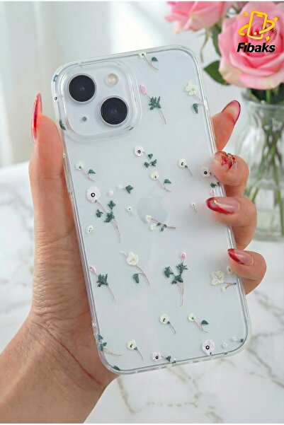 Fibaks İphone 14 Uyumlu Kılıf Tasarımlı Desenli Kamera Korumalı Şeffaf Çiçek ...