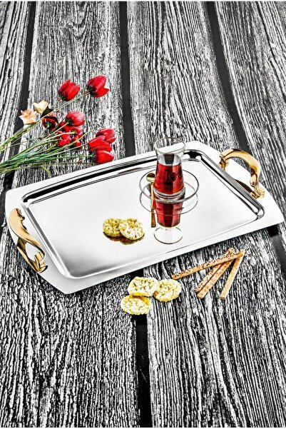 ÖZLİFE صينية شاي هوما ذهبية عادية