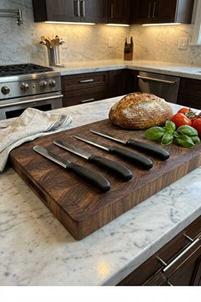 Rooc طقم 6 شفرات مسننة فائقة الحدة، أسود، 22 سم، 100% ستانلس ستيل مضمون