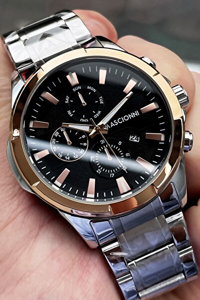 mascionni ساعة يد رجالية (بواسطة دانيال كلاين) 3 ATM مقاومة للماء لون فضي وحزام فولاذي + سوار من الحجر الطبيعي