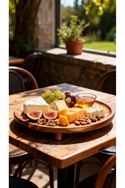 Metpoint طبق تقديم دائري كبير من ناتورا أكاسيا مقاس 32×6 سم