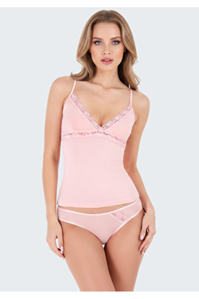 LUW 8660 Σετ με δαντέλα 2 τεμαχίων σε χρώμα πούδρας