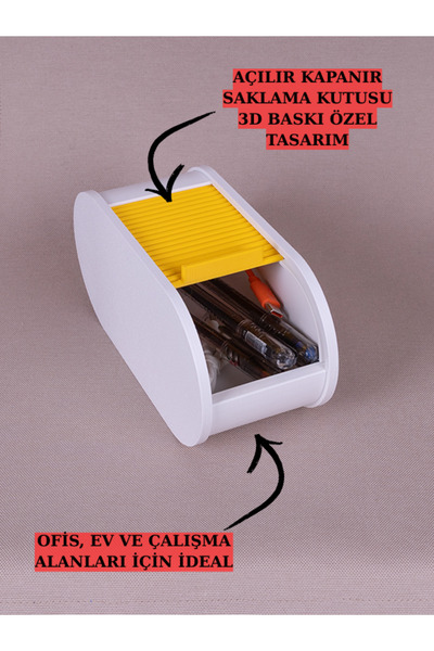 Genel Markalar Ofis Masası Düzenleyici 17 cm Açılır Kapanır Sürgülü Kutu, Çal...