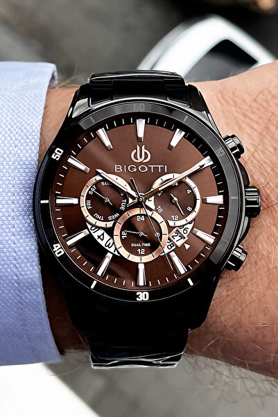 Bigotti Original Men's Wristwatch with Special Box 5 Atm Water Resistant Blac...