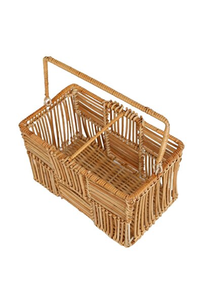 KANCAEV سلة، روطان، مقبض، حامل زجاجة، حامل منشفة، قابل للطي جزئين، 25*14 سم.