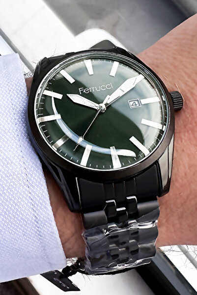 Ferrucci Erkek Kol Saati 3 Atm Su Geçirmez Siyah Renk Çelik Kordon FRE2044C5