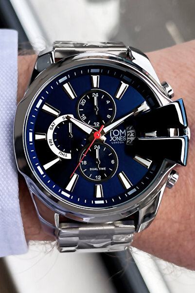 Tom Jones Erkek Kol Saati 3 Atm Su Geçirmez Gümüş Renk Çelik Kordon TJE2035C3