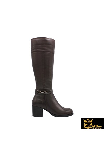 Zaim Kundura Women's Brown Genuine Leather Boots 505092304-1