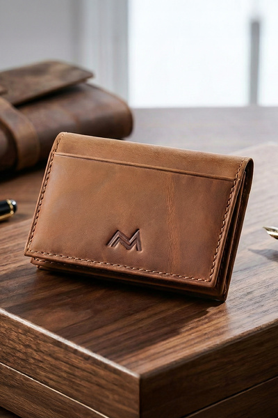 TESBİHCİBABA Mandarin Full Grain Madrid Чоловічий шкіряний гаманець-портмоне