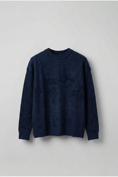 ablukaonline سترة رجالية كبيرة الحجم ذات ملمس ناعم باللون الأزرق الداكن