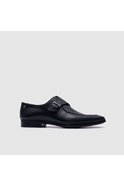 TOGO Siyah Antik Hakiki Deri Erkek Klasik Monk Ayakkabı [052204]