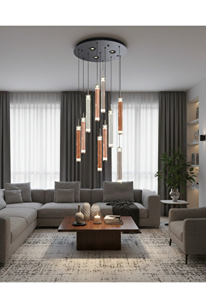 Özcan Aydınlatma 2824-10A-28 Flute 10'lu Sarkıt Mixed