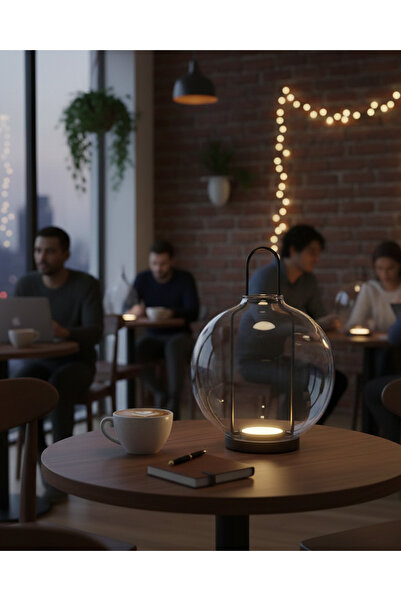 Özcan Aydınlatma Özcan Aydınlatma 3434-1Ml-19 Krater Masa Lambası Siyah