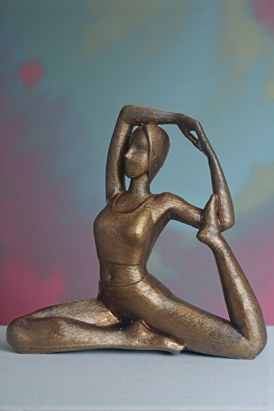 DENGE Yoga Yapan Kadın Biblo – Kral Güvercin Pozu Dekoratif Obje -12cm