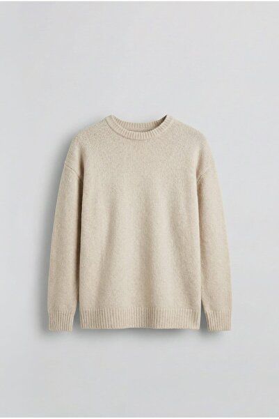 ablukaonline Ανδρικό πουλόβερ Oversize Soft Textured Stone Color