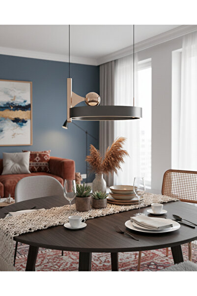 Özcan Aydınlatma 5728-1A Platin 40'lık Yuvarlak Sarkıt Platin