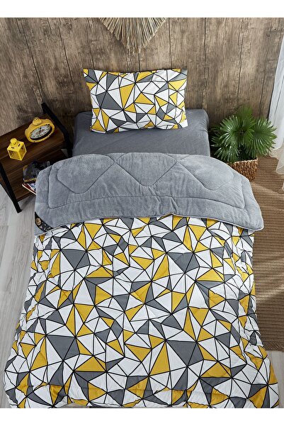 MARLA HOME طقم لحاف هندسي متعدد الألوان بنمط ماسي فردي