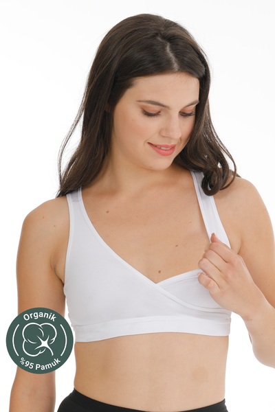 par lingerie pl MATERNITY BREASTFEEDING BUSTIER SPORTSMAN WHITE