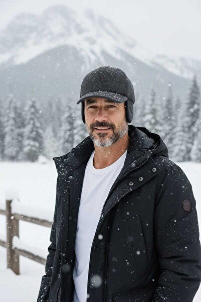 eleven market Kulaklı Füme Kaşe Şapka Kışlık Kaşe Erkek Şapka