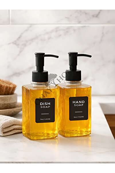 ONAY HOME 2-Piece Glass Liquid Soap Dispenser – Stylish Design, Kitchen & Bat...