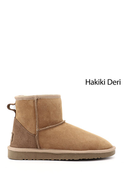 GÖNDERİ(R) Women's Sahra Suede Short Genuine Leather Fur Boots