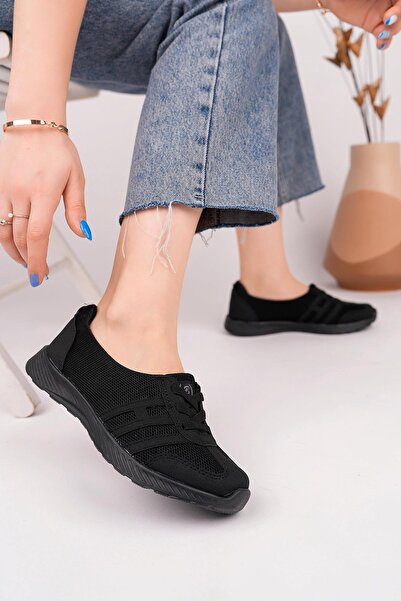 Nesil Shoes Bsea 618 crne ženske cipele za hodanje od memorijske pene