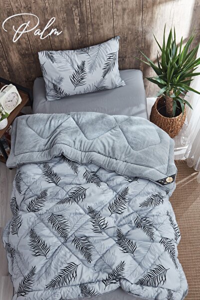 MARLA HOME Комплект памучни завивки с шарка на палмова баклава - едноцветен, ...